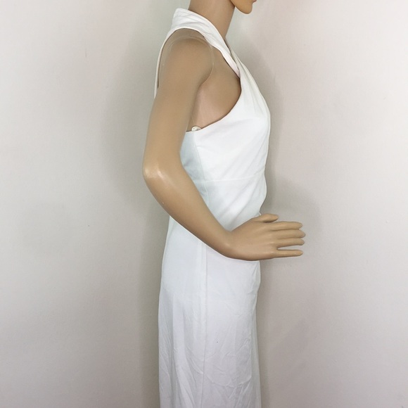 Eliza J White Halter Wedding Dress - Picture 5 of 8